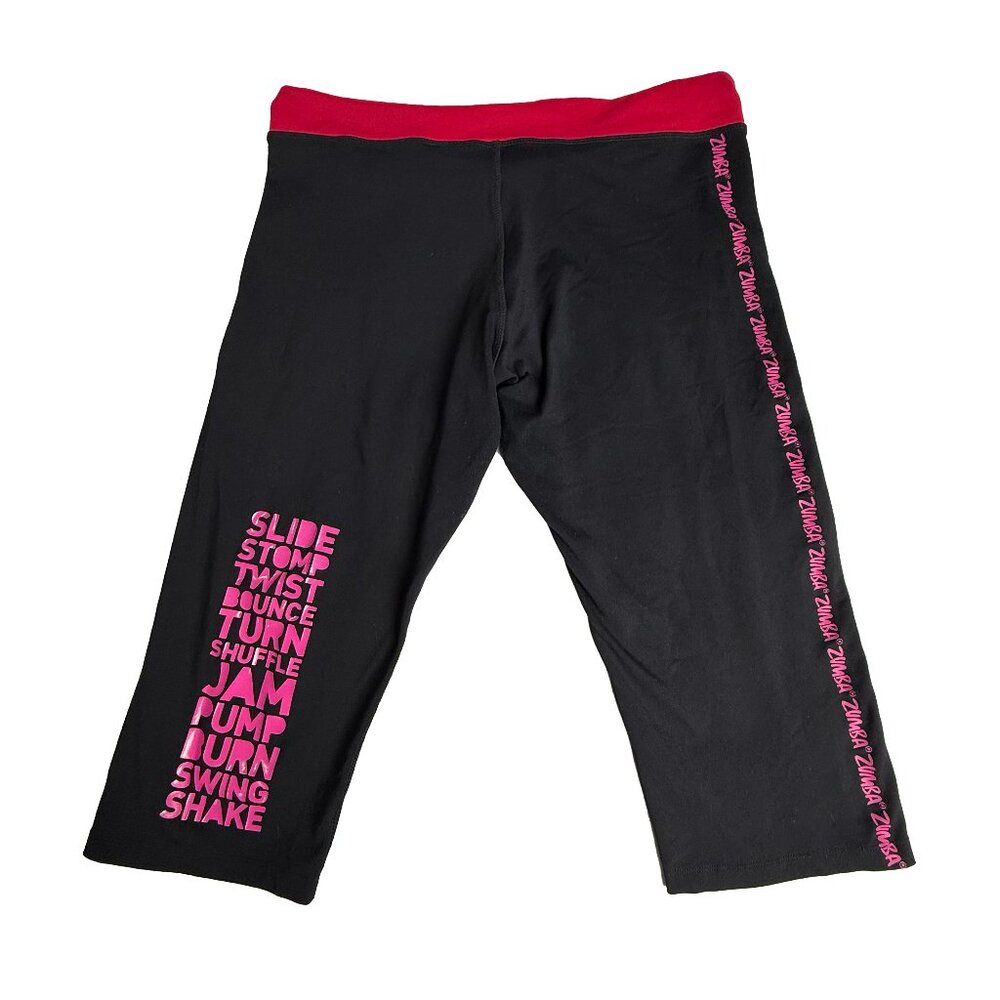 Zumba Black and Pink Capri Activewear Leggings Size XXL Womens